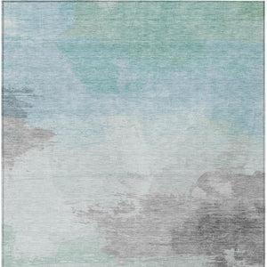 HomeRoots 5' Abstract Blue and Mint Green Area Rug - Stylish, Washable, Durable for Indoor and Outdoor Use 10' X 14' 611287