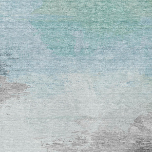 HomeRoots 5' Abstract Blue and Mint Green Area Rug - Stylish, Washable, Durable for Indoor and Outdoor Use 10' X 14' 611287