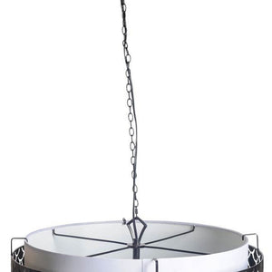 HomeRoots Charcoal Modern Drum Metal Chandelier with Adjustable Hanging, Black Shades, Dimmable Lighting Options 611335
