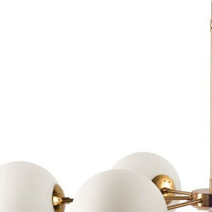 HomeRoots Gold Sputnik Chandelier - Six Light Dimmable Frosted Metal Fixture for Modern Elegance & Style 611341