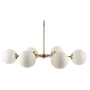 HomeRoots Gold Sputnik Chandelier - Six Light Dimmable Frosted Metal Fixture for Modern Elegance & Style 611341