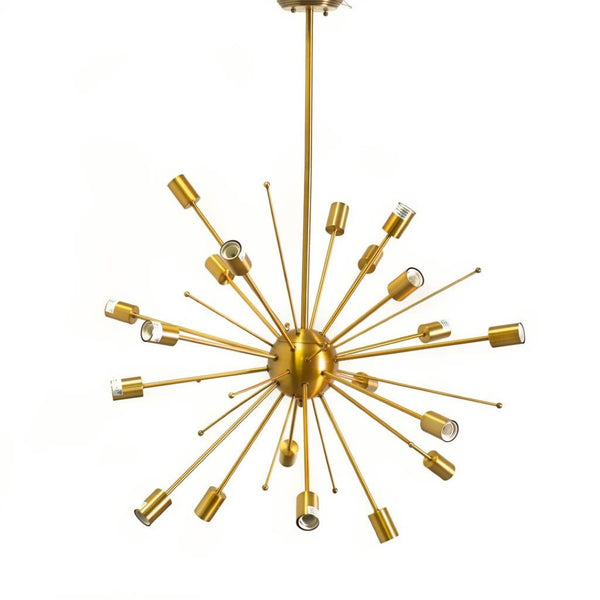 HomeRoots Gold Multi Light Dimmable Chandelier - Elegant Cylinder Design for Modern Spaces, Adjustable Height 611342