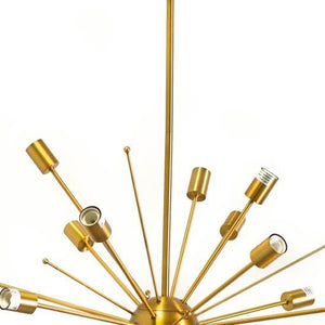 HomeRoots Gold Multi Light Dimmable Chandelier - Elegant Cylinder Design for Modern Spaces, Adjustable Height 611342