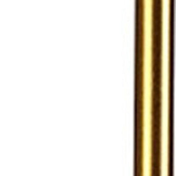 HomeRoots Brass Three-Light Geometric Chandelier with Dimmable LED, White Shades & Adjustable Suspension Style 611348