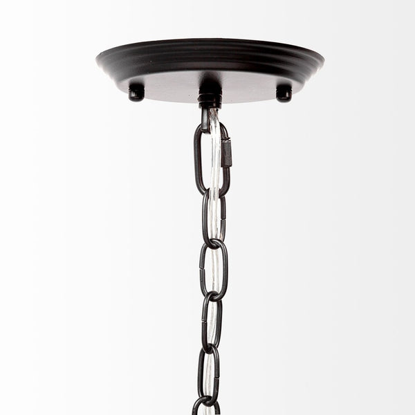 HomeRoots Black Candle-Style Twelve-Light Chandelier - Modern Farmhouse Wagon-Wheel Design for Elegant Spaces 611350