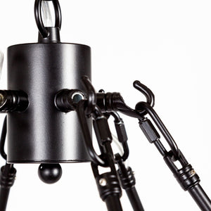 HomeRoots Black Candle-Style Twelve-Light Chandelier - Modern Farmhouse Wagon-Wheel Design for Elegant Spaces 611350