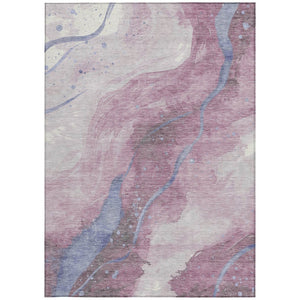 HomeRoots 5' Stylish Mauve and Pink Abstract Washable Area Rug for Indoor and Outdoor Spaces, Easy Care 5' X 8' 611382