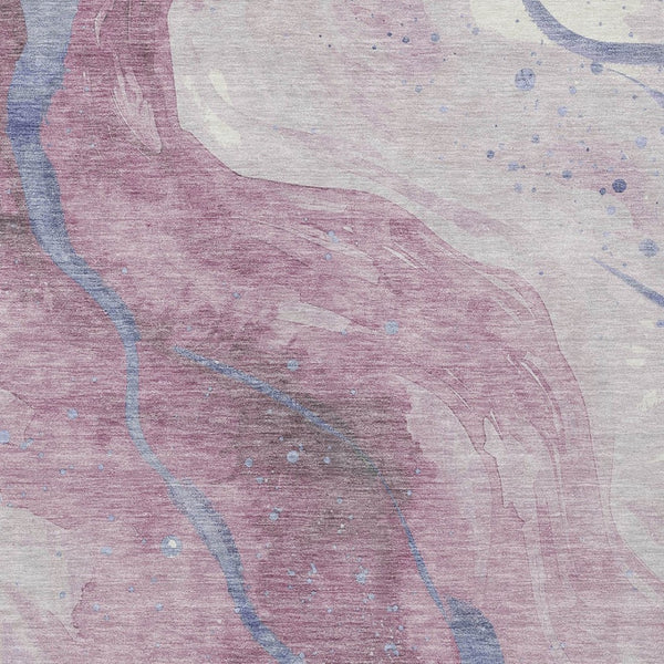 HomeRoots 5' Stylish Mauve and Pink Abstract Washable Area Rug for Indoor and Outdoor Spaces, Easy Care 8' X 10' 611384