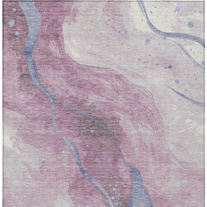 HomeRoots 5' Stylish Mauve and Pink Abstract Washable Area Rug for Indoor and Outdoor Spaces, Easy Care 9' X 12' 611385