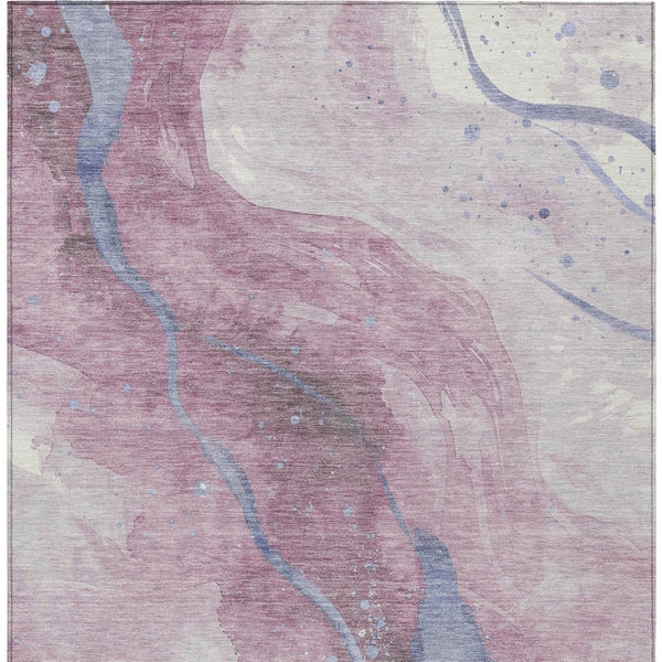 HomeRoots 5' Stylish Mauve and Pink Abstract Washable Area Rug for Indoor and Outdoor Spaces, Easy Care 9' X 12' 611385