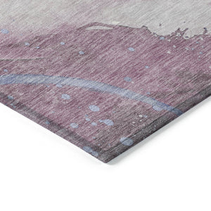 HomeRoots 5' Stylish Mauve and Pink Abstract Washable Area Rug for Indoor and Outdoor Spaces, Easy Care 9' X 12' 611385
