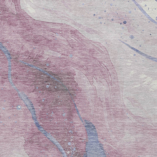 HomeRoots 5' Stylish Mauve and Pink Abstract Washable Area Rug for Indoor and Outdoor Spaces, Easy Care 9' X 12' 611385