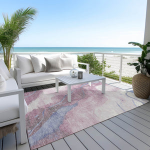HomeRoots 5' Stylish Mauve and Pink Abstract Washable Area Rug for Indoor and Outdoor Spaces, Easy Care 10' X 14' 611386