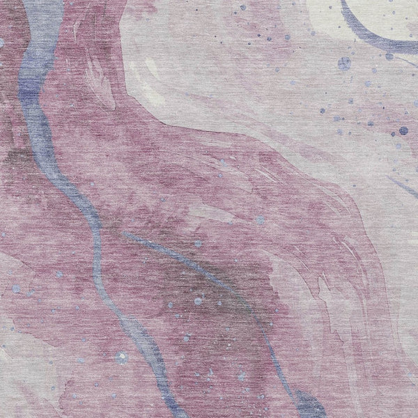 HomeRoots 5' Stylish Mauve and Pink Abstract Washable Area Rug for Indoor and Outdoor Spaces, Easy Care 10' X 14' 611386