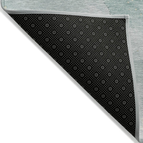 HomeRoots 5' Teal Blue and Aqua Abstract Area Rug for Indoor & Outdoor Use | Stylish, Washable & Durable Design 5' X 8' 611388