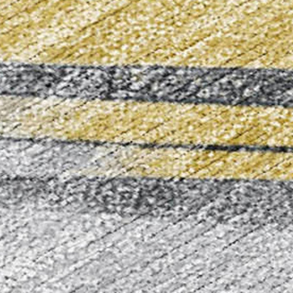 HomeRoots 5' Stylish Striped Washable Area Rug for Indoor and Outdoor Spaces - Durable, Easy-Clean Design Gold 9' x 12' 611409