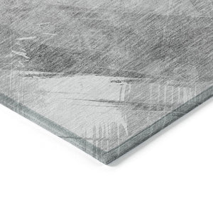 HomeRoots 5' Stylish Striped Washable Area Rug for Indoor and Outdoor Spaces - Durable, Easy-Clean Design Gray 5' x 7'6" 611412