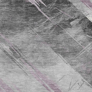 HomeRoots 5' Stylish Striped Washable Area Rug for Indoor and Outdoor Spaces - Durable, Easy-Clean Design Lavender 5' x 7'6" 611418