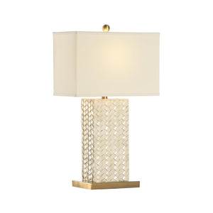 Hanson Herringbone Stone Lamp White/Cream 61141-WILDWOOD Wildwood