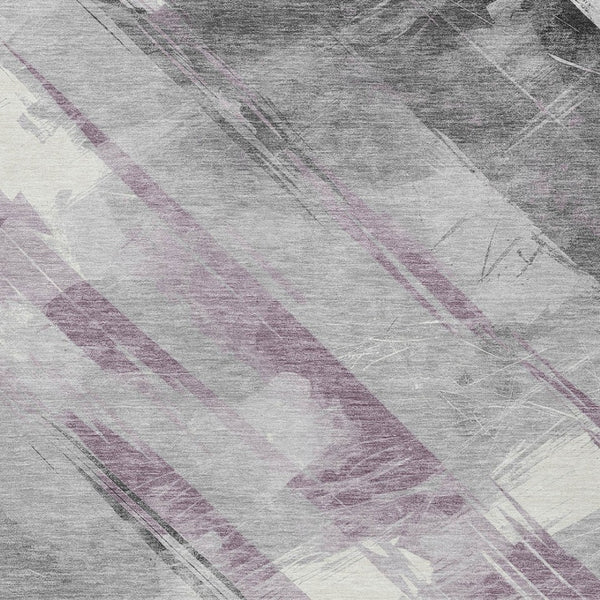 HomeRoots 5' Stylish Striped Washable Area Rug for Indoor and Outdoor Spaces - Durable, Easy-Clean Design Lavender 8' x 10' 611420
