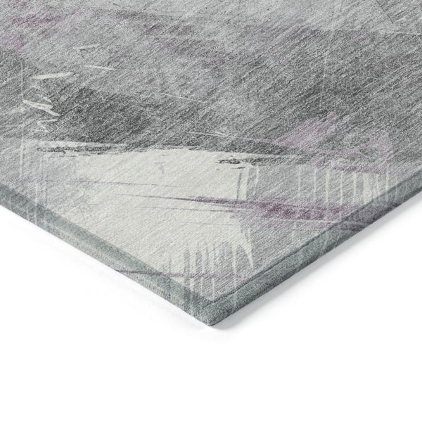 HomeRoots 5' Stylish Striped Washable Area Rug for Indoor and Outdoor Spaces - Durable, Easy-Clean Design Lavender 10' x 14' 611422