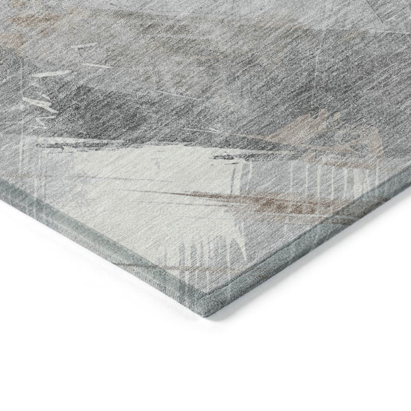 HomeRoots 5' Stylish Striped Washable Area Rug for Indoor and Outdoor Spaces - Durable, Easy-Clean Design Taupe 8' x 10' 611438