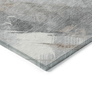 HomeRoots 5' Stylish Striped Washable Area Rug for Indoor and Outdoor Spaces - Durable, Easy-Clean Design Taupe 10' x 14' 611440