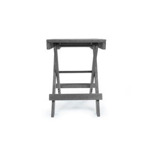 English Elm Riverstone Recycled Hdpe Folding Outdoor Bistro Table Weatherproof Patio Balcony Gray B2745P409706