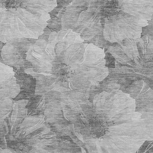 HomeRoots 5' Timeless Floral Charcoal Area Rug - Machine Washable, Durable for Indoor & Outdoor Use, Versatile Gray 10' x 14' 611446