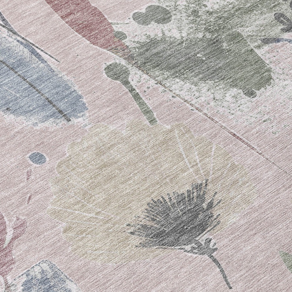 HomeRoots 5' Blush and Mauve Floral Washable Area Rug – Durable, Elegant Design for Indoor and Outdoor Spaces 8' x 10' 611492