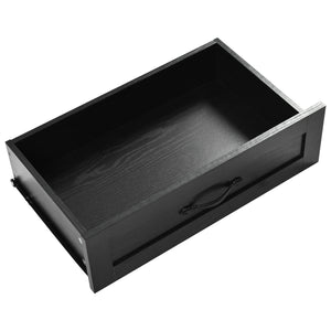 English Elm K&K Farmhouse Kitchen Island Cart 53.5" with Drop Leaf, Built-In Power Station, Ample Storage & Wheels Black N707P170348B