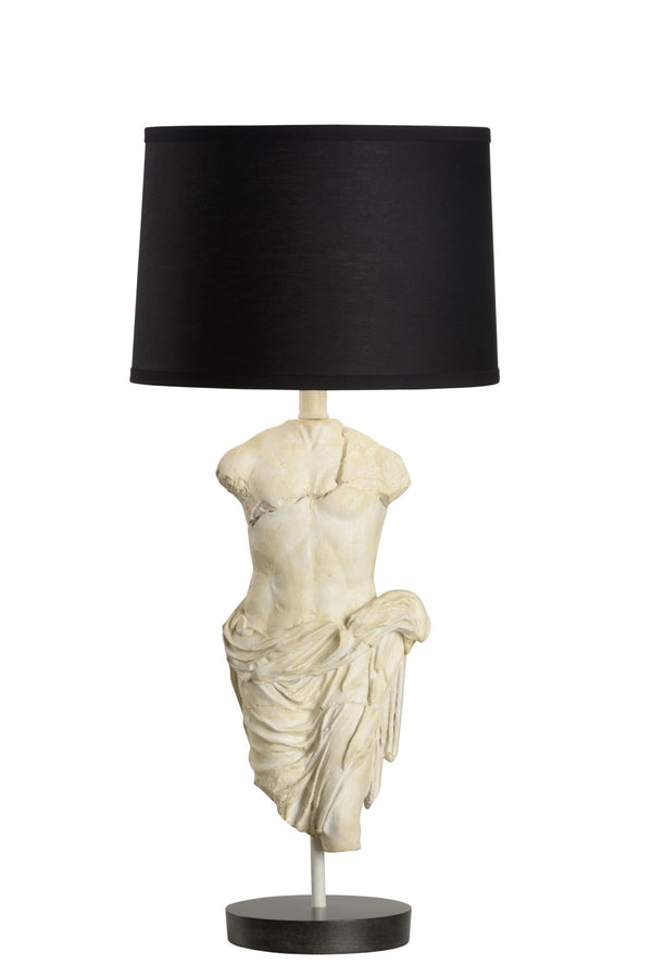 Wildwood Roman Roman Emperor Statue Lamp With Antique Stone Finish — Hand-Carved Sculptural Table Light, 29" Tall 61151