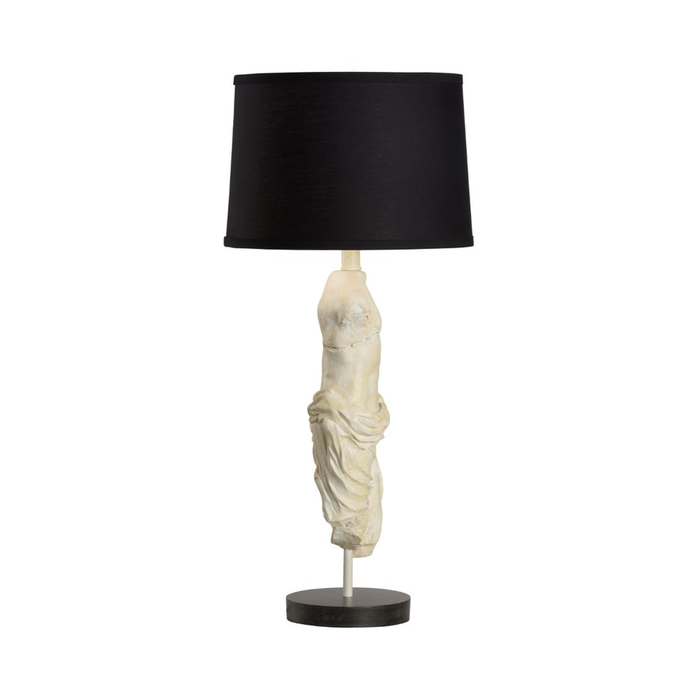 Wildwood Roman Roman Emperor Statue Lamp With Antique Stone Finish — Hand-Carved Sculptural Table Light, 29" Tall 61151
