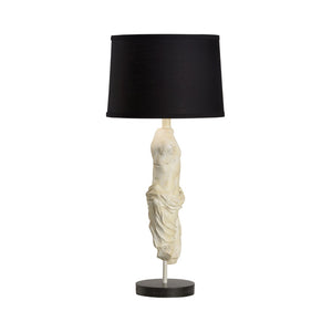 Wildwood Roman Roman Emperor Statue Lamp With Antique Stone Finish — Hand-Carved Sculptural Table Light, 29" Tall 61151