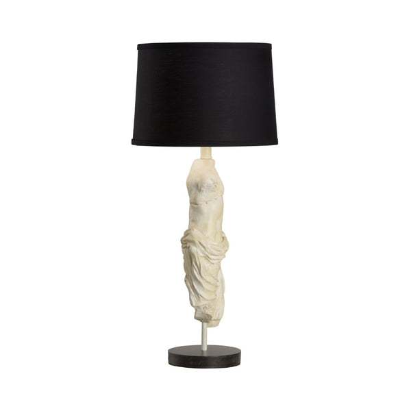 Wildwood Roman Roman Emperor Statue Lamp With Antique Stone Finish — Hand-Carved Sculptural Table Light, 29" Tall 61151