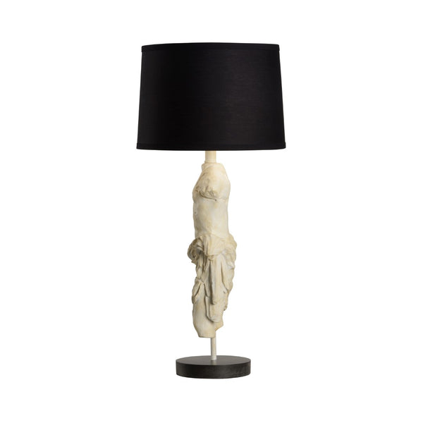 Wildwood Roman Roman Emperor Statue Lamp With Antique Stone Finish — Hand-Carved Sculptural Table Light, 29" Tall 61151