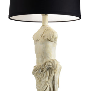 Wildwood Roman Roman Emperor Statue Lamp With Antique Stone Finish — Hand-Carved Sculptural Table Light, 29" Tall 61151