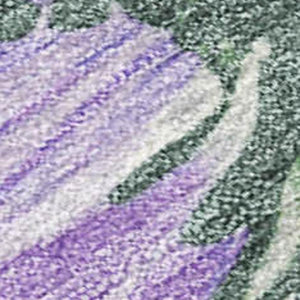 HomeRoots 5' Stylish Floral Indoor Outdoor Area Rug - Durable, Washable, Soft Lavender & Artichoke Green Design 8' x 10' 611516
