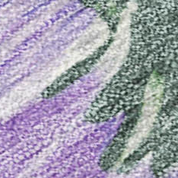 HomeRoots 5' Stylish Floral Indoor Outdoor Area Rug - Durable, Washable, Soft Lavender & Artichoke Green Design 9' x 12' 611517