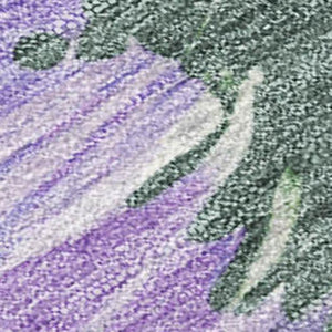 HomeRoots 5' Stylish Floral Indoor Outdoor Area Rug - Durable, Washable, Soft Lavender & Artichoke Green Design 9' x 12' 611517