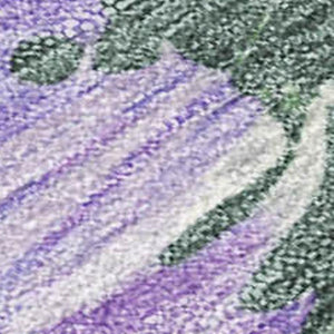 HomeRoots 5' Stylish Floral Indoor Outdoor Area Rug - Durable, Washable, Soft Lavender & Artichoke Green Design 10' x 14' 611518