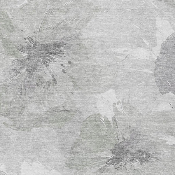 HomeRoots 5' Elegant Ivory and Silver Floral Area Rug - Washable, Indoor/Outdoor, Durable, Stylish Design 5' x 7'6" 611526