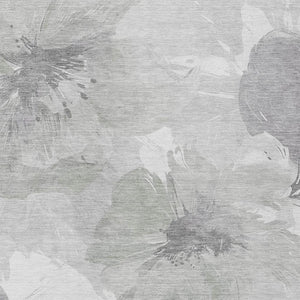 HomeRoots 5' Elegant Ivory and Silver Floral Area Rug - Washable, Indoor/Outdoor, Durable, Stylish Design 8' x 10' 611528