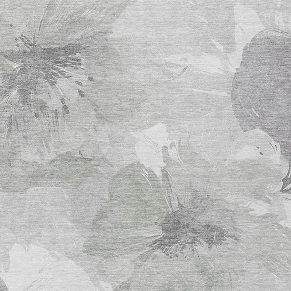 HomeRoots 5' Elegant Ivory and Silver Floral Area Rug - Washable, Indoor/Outdoor, Durable, Stylish Design 8' x 10' 611528