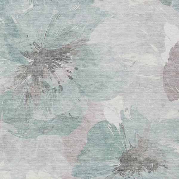 HomeRoots 5' Blue and Sage Floral Washable Area Rug - Stylish Indoor/Outdoor Decor for High-Traffic Spaces 5' x 7'6" 611532