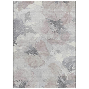 HomeRoots 5' Indoor Outdoor Floral Area Rug - Durable, Washable Taupe and Beige Design for Stylish Spaces 8' x 10' 611546