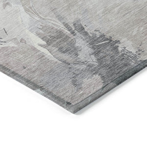 HomeRoots 5' Indoor Outdoor Floral Area Rug - Durable, Washable Taupe and Beige Design for Stylish Spaces 8' x 10' 611546