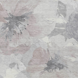 HomeRoots 5' Indoor Outdoor Floral Area Rug - Durable, Washable Taupe and Beige Design for Stylish Spaces 9' x 12' 611547