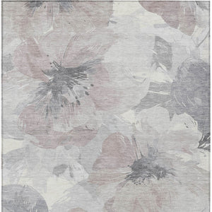 HomeRoots 5' Indoor Outdoor Floral Area Rug - Durable, Washable Taupe and Beige Design for Stylish Spaces 10' x 14' 611548