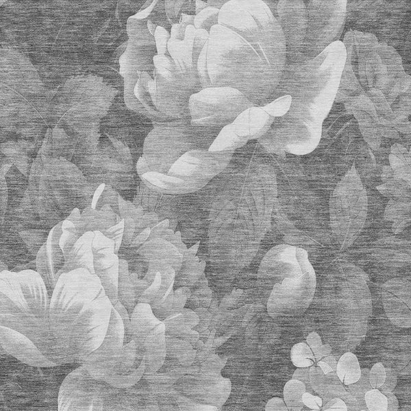 HomeRoots 5' Indoor Outdoor Floral Area Rug - Stylish, Washable, Stain-Resistant Design for Any Space Gray 5' x 7'6" 611562